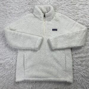 Patagonia Jacket Girls Extra Large 14 Birch White‎ Kids Los Gatos 1/4 Zip Fleece